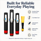 Complete Highland bagpipe drone reed set laid out – bass drone reed and tenor drone reeds by Glenor Heritage