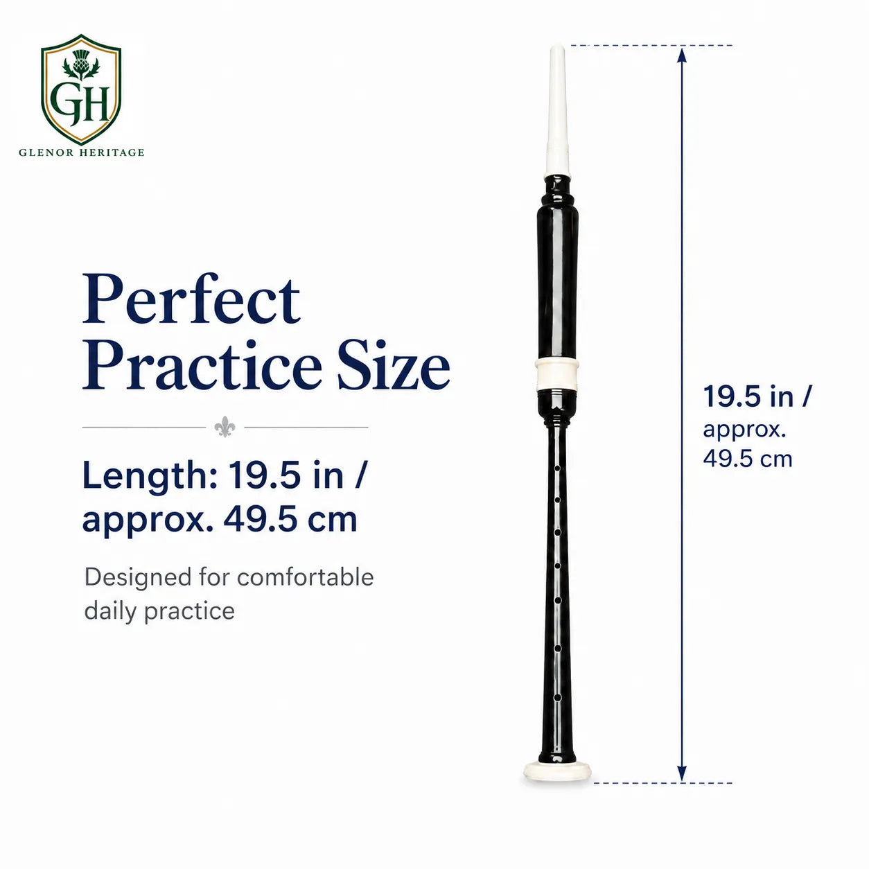 Black Ivory Practice Chanter – Beginner Bagpipe Practice Chanter | Glenor Heritage