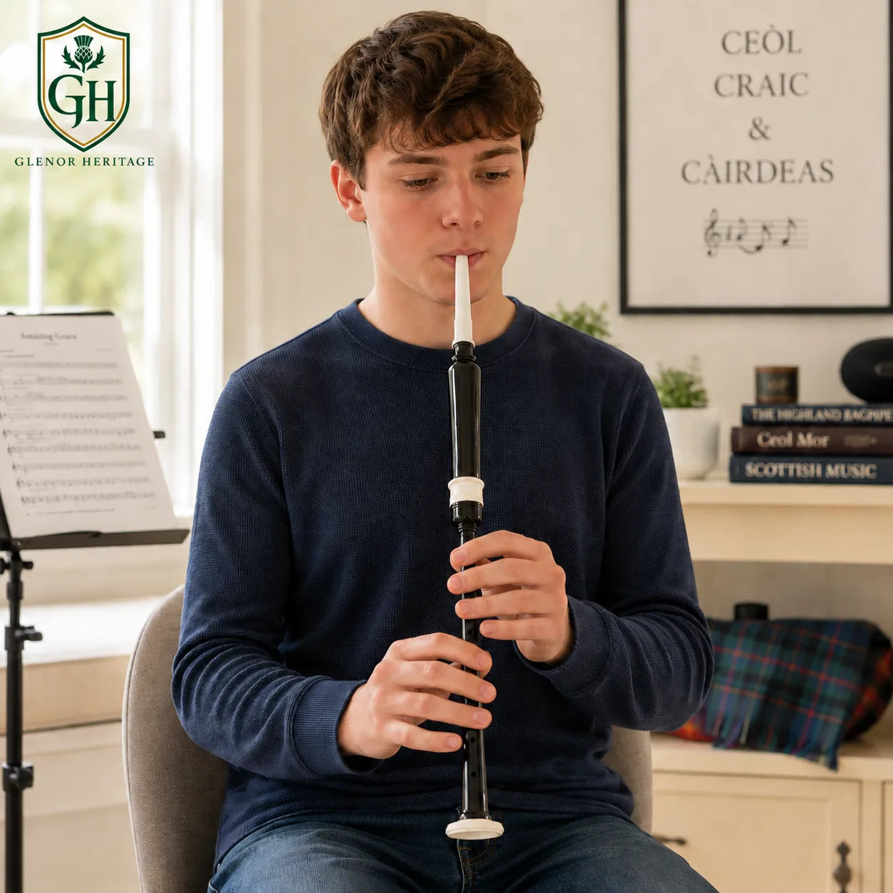 Black Ivory Practice Chanter – Beginner Bagpipe Practice Chanter | Glenor Heritage