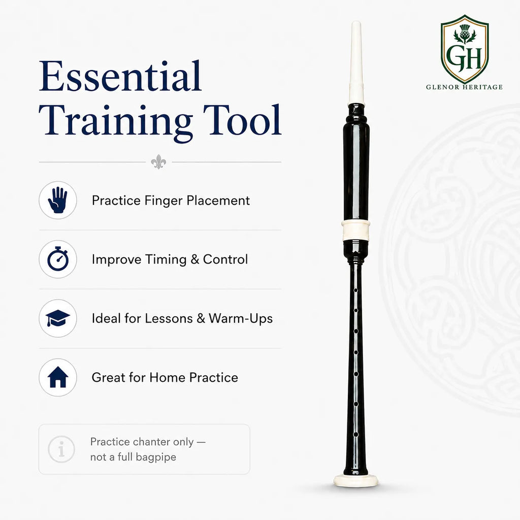 Black Ivory Practice Chanter – Beginner Bagpipe Practice Chanter | Glenor Heritage