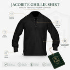 Black Jacobite Ghillie Shirt – Traditional Scottish Highland Wear | Glenor Heritage