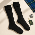 Premium Black Kilt Hose – Traditional Scottish Highland Socks | Glenor Heritage