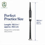 Black Practice Chanter with Silver Mounts & Black Tip | Glenor Heritage