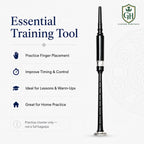 Black Practice Chanter with Silver Mounts & Black Tip | Glenor Heritage