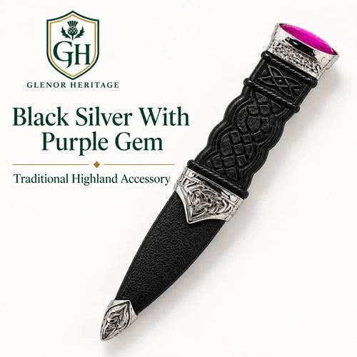 Black & Silver Purple Gem Sgian Dubh – Celtic Highland Dress Accessory