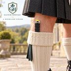 Black & Silver Sgian Dubh with Yellow Gem – Scottish Highland Kilt Accessory