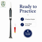 White tip black practice chanter reed cap and blowpipe end detail by Glenor Heritage