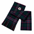 Black Stewart Tartan Sash front view – full-size women's Highland sash in elegant black and grey tartan by Glenor Heritage