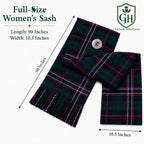 Black Stewart Tartan Sash – Full Size Women’s Highland Sash | Glenor Heritage
