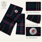 Black Stewart Tartan Sash – Full Size Women’s Highland Sash | Glenor Heritage