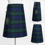 Glenor Heritage Black Watch kilt leather strap and rust-resistant metal buckle close-up detail