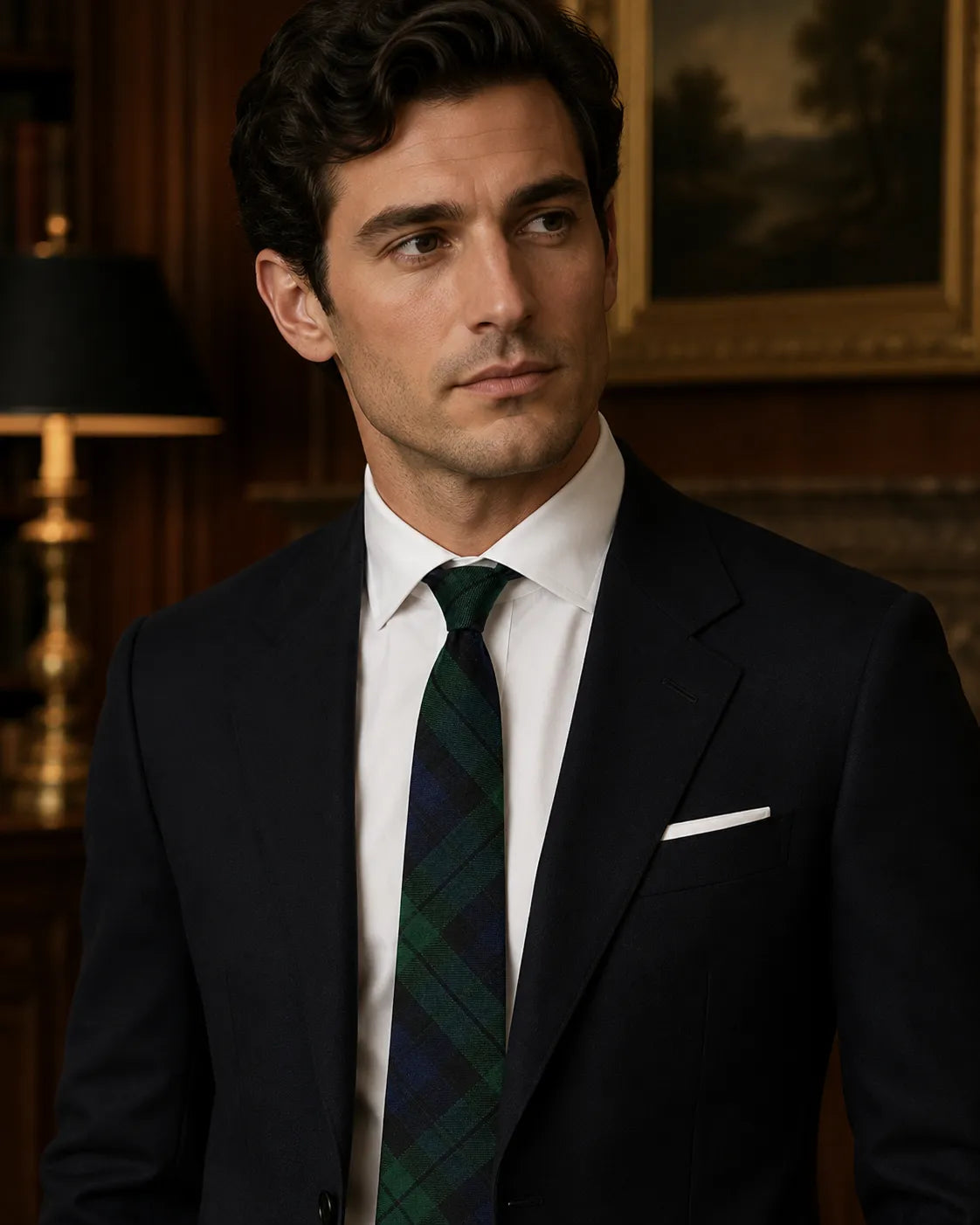 Black Watch Tartan Neck Tie – Classic Scottish Plaid Tie for Highland Wear, Weddings & Formal Events
