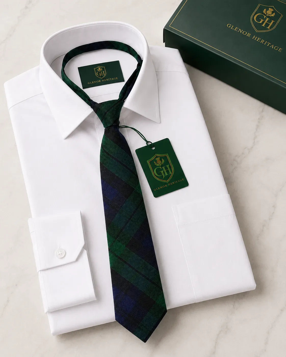 Black Watch Tartan Neck Tie – Classic Scottish Plaid Tie for Highland Wear, Weddings & Formal Events