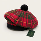 Bruce Tartan Tam O' Shanter Hat – Traditional Scottish Highland Bonnet with Black Pom