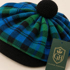 Campbell Ancient Tartan Tam O' Shanter Hat – Traditional Scottish Highland Bonnet with Black Pom