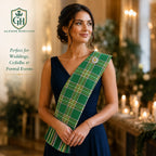 Irish Green Tartan Sash – Full Size Women’s Highland Sash | Glenor Heritage