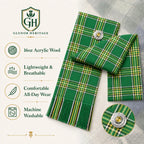 Irish Green Tartan Sash – Full Size Women’s Highland Sash | Glenor Heritage