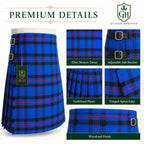 Elliot Modern kilt back pleat detail – premium acrylic wool Highland kilt by Glenor Heritage