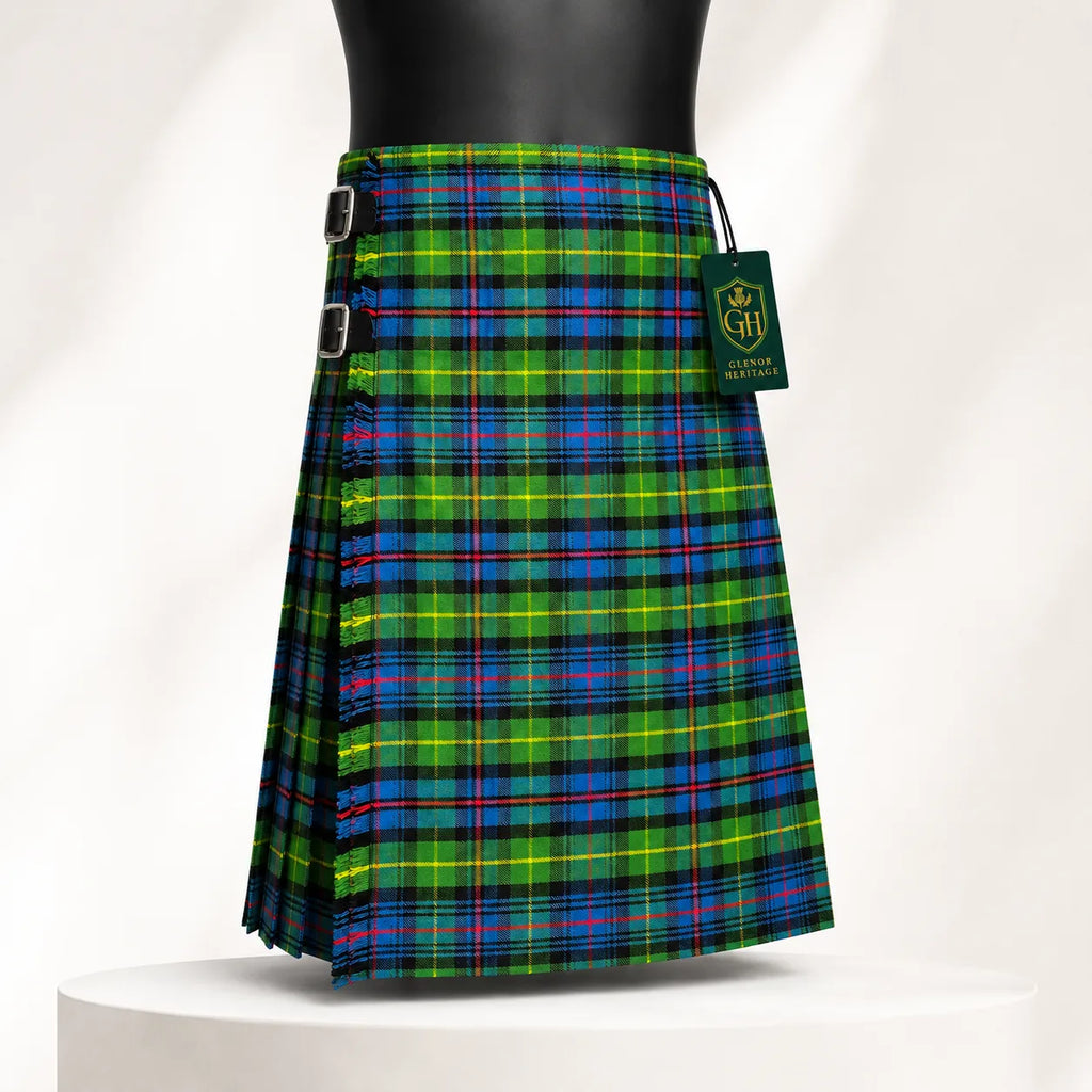 Ferguson Ancient kilt back pleat detail – premium acrylic wool Highland kilt by Glenor Heritage