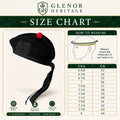 Plain black Glengarry cap worn front view – traditional Scottish Highland hat for pipe bands and weddings