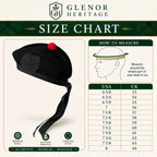 Plain black Glengarry cap worn front view – traditional Scottish Highland hat for pipe bands and weddings