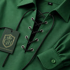 Green Jacobite Lace Up Shirt – Traditional Celtic Highland Wear | Glenor Heritage