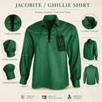 Green Jacobite Lace Up Shirt – Traditional Celtic Highland Wear | Glenor Heritage