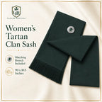 Dark Green Women’s Highland Sash – Full Size Formal Scottish Sash | Glenor Heritage