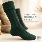 Heritage Green Kilt Hose – Traditional Scottish Highland Socks | Glenor Heritage