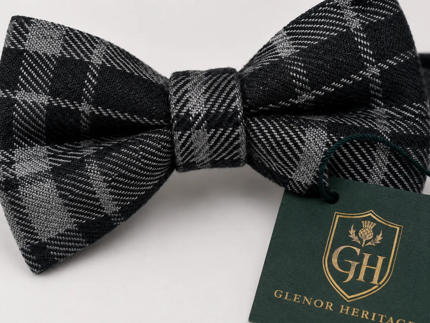 Grey Watch Tartan Bow Tie – Adjustable Scottish Plaid Bow Tie for Men | Formal Highland Wedding Bow Tie | Glenor Heritage