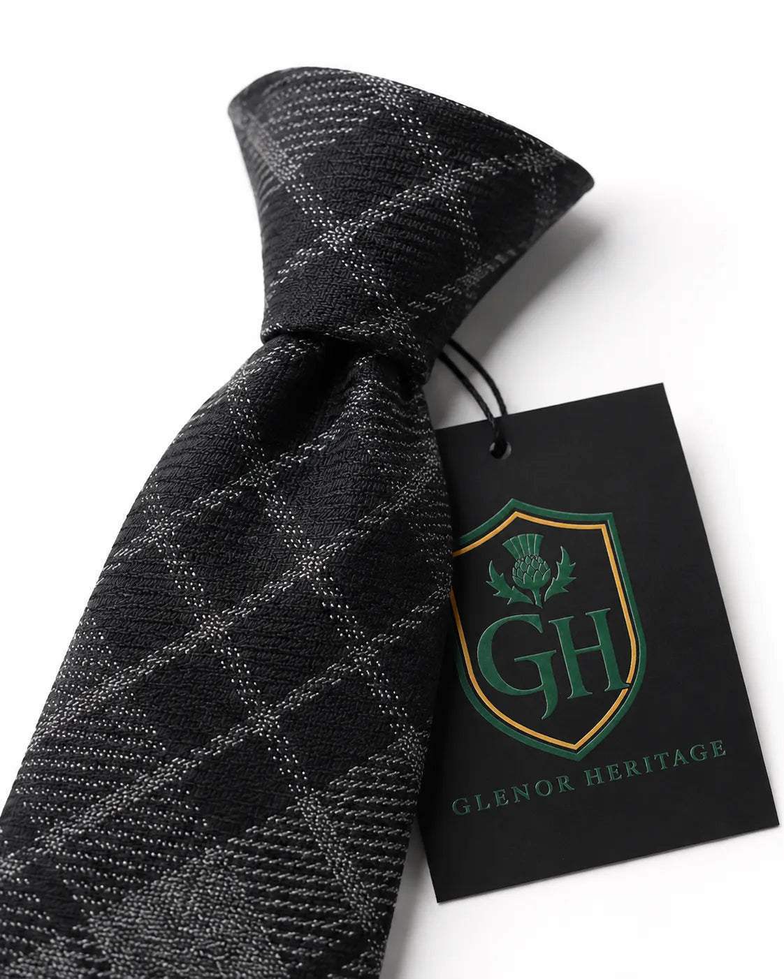 Grey Watch Tartan Neck Tie – Classic Scottish Plaid Tie for Highland Wear, Weddings & Formal Events