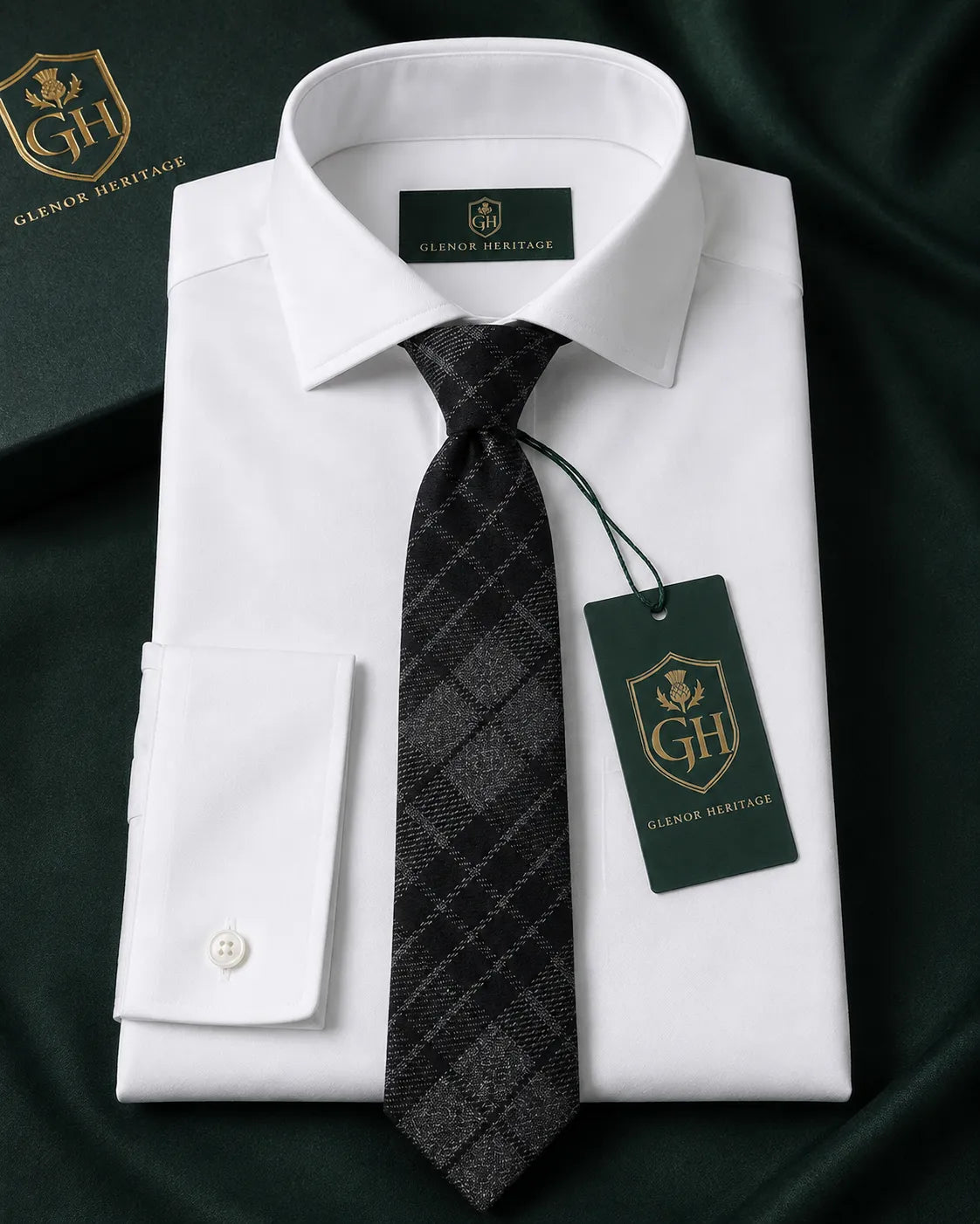 Grey Watch Tartan Neck Tie – Classic Scottish Plaid Tie for Highland Wear, Weddings & Formal Events