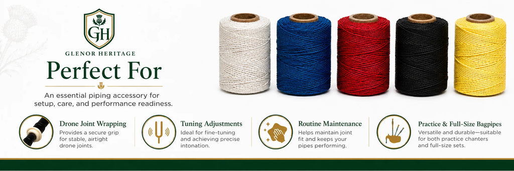 Bagpipe Hemp Thread – Non-Waxed Tuning & Joint Thread | Glenor Heritage