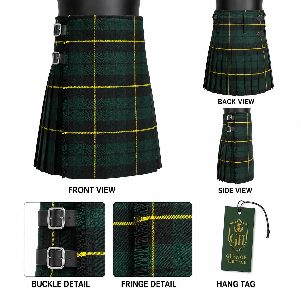 Hunting Wallace Tartan Kilt – Traditional Highland Wear | Glenor Heritage