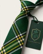 Irish Green Tartan Neck Tie – Classic Scottish & Celtic Plaid Tie for Highland Wear, Weddings & Formal Events