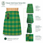 Glenor Heritage Irish Green tartan kilt waist strap and buckle close-up detail