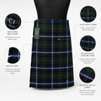 Liquid Modern tartan kilt back pleat detail – premium acrylic wool modern Highland kilt by Glenor Heritage