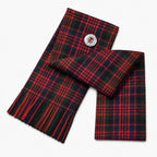 Macdonald Tartan Sash front view – full-size women's Highland sash in proud clan Macdonald tartan by Glenor Heritage