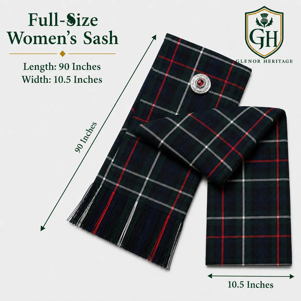 Mackenzie Tartan Sash – Full Size Women’s Highland Sash | Glenor Heritage