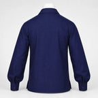 Navy Blue Highland Lace-Up Shirt – Classic Scottish Jacobite Style | Glenor Heritage