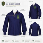 Navy Blue Highland Lace-Up Shirt – Classic Scottish Jacobite Style | Glenor Heritage
