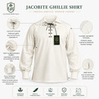Off White Highland Lace-Up Shirt – Authentic Scottish Jacobite Apparel | Glenor Heritage