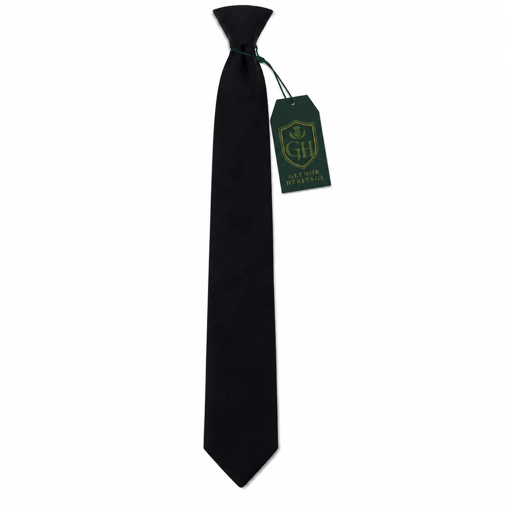Plain Black Neck Tie – Classic Solid Black Tie for Weddings, Business & Formal Wear