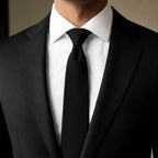 Plain Black Neck Tie – Classic Solid Black Tie for Weddings, Business & Formal Wear