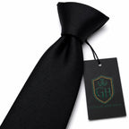 Plain Black Neck Tie – Classic Solid Black Tie for Weddings, Business & Formal Wear