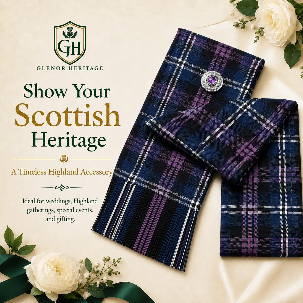 Pride of Scotland Tartan Sash – Traditional Women’s Scottish Tartan Wrap | Glenor Heritage