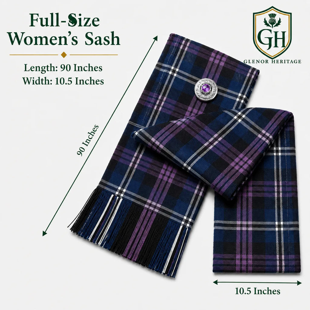 Pride of Scotland Tartan Sash – Traditional Women’s Scottish Tartan Wrap | Glenor Heritage