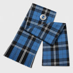 Ramsay Blue Tartan Sash front view – full-size women's Highland sash in striking blue clan tartan by Glenor Heritage