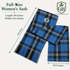 Ramsay Blue Tartan Sash – Full Size Scottish Highland Sash | Glenor Heritage