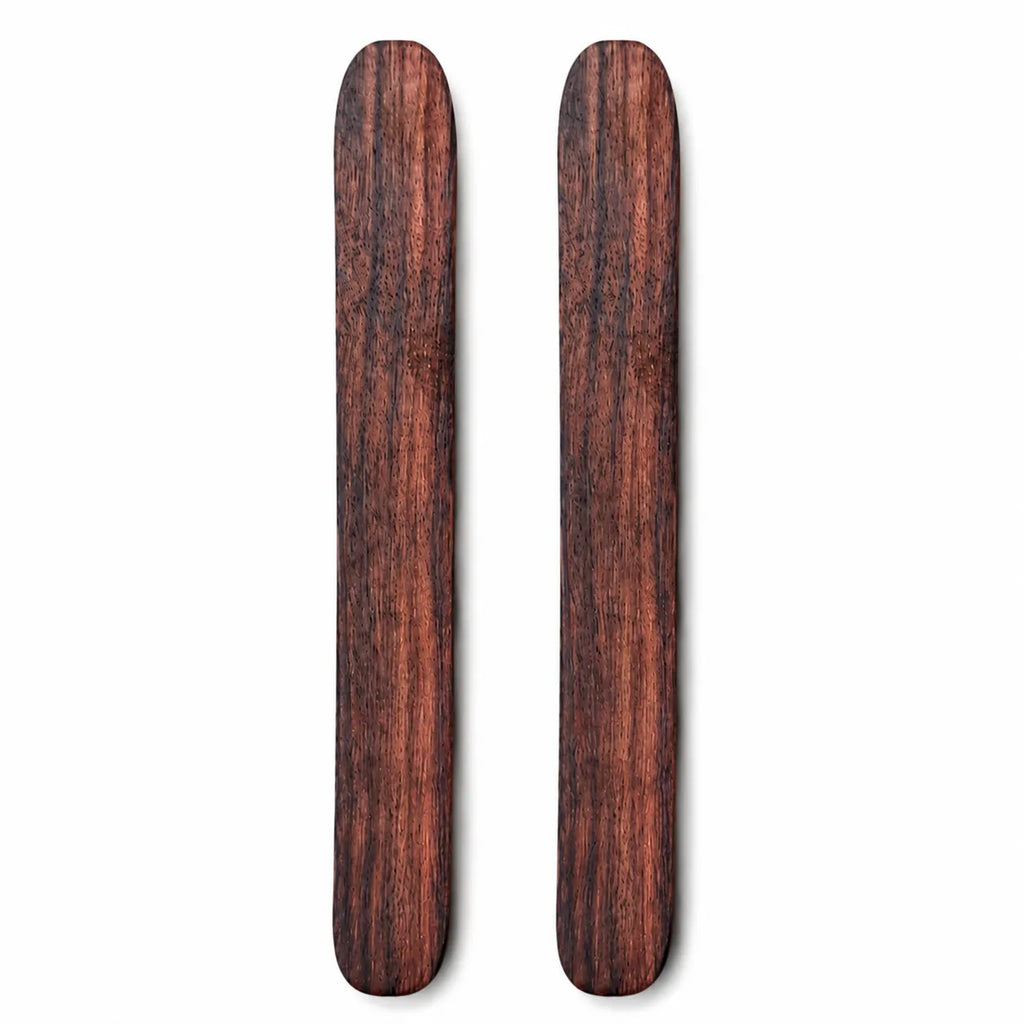 Solid rosewood rhythm bones front view – traditional Celtic folk percussion pair by Glenor Heritage